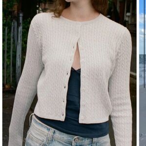 Brandy Melville cable knit cardigan - white